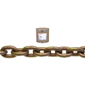 Campbell® Transport Chain - 6600 lbs. (3.3 tons), 200' (60.96 m), Grade 70, 3/8", Heat-Treated Carbon Steel, Yellow Chromate Plated/Zinc Plated, 4 to 1, Half Drum