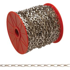 Craft Sash Chain - 29 lbs. (0.0145 tons), 164' (50 m), Not Graded, #2, Low Carbon Steel, Chrome Plated