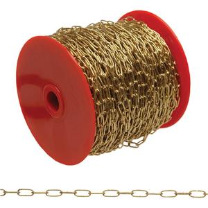 Craft Sash Chain - 5 lbs. (0.0025 tons), 164' (50 m), Not Graded, #3, Brass Plated