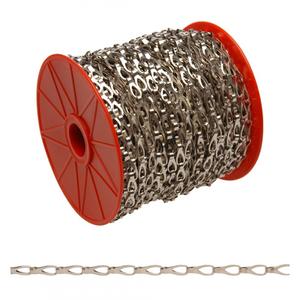 Craft Sash Chain - 25 lbs. (0.0125 tons), 82' (25 m), Not Graded, #3, Low Carbon Steel, Chrome Plated