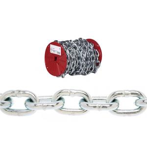Campbell® Proof Coil Chain - 1900 lbs. (0.95 tons), 60' (18.3 m), Grade 30, 5/16", Low Carbon Steel, Zinc Plated, 4 to 1, Reel
