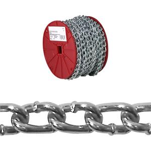 Twist Link Machine Chain - 520 lbs. (0.26 tons), 70' (21.3 m), Not Graded, 2/0, Low Carbon Steel, Zinc Plated