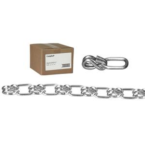 Lock Link Single Loop Chain - 155 lbs. (0.0775 tons), 100' (30.48 m), Not Graded, #2, Low Carbon Steel, Galvanized