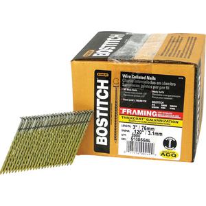 Framing Nails - 3", 0.12", Spiral, Full Round, Diamond, Steel, 28°