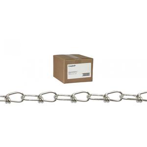 Inco Double Loop Chain - 705 lbs. (0.3525 tons), 100' (30.48 m), Not Graded, 8/0, Low Carbon Steel, Galvanized