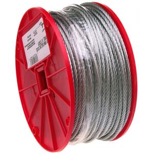 Wire Cable - 1400 lbs. (0.7 tons), 250' (76.2 m), 1/4", 7 x 19, Galvanized