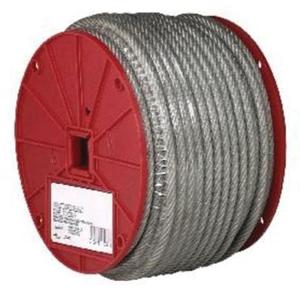 Wire Cable - 184 lbs. (0.092 tons), 250' (76.2 m), 3/32", 7 x 7, Vinyl Coated
