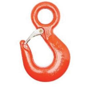 Eye Hoist Hook with Latch - Self-Coloured, Orange