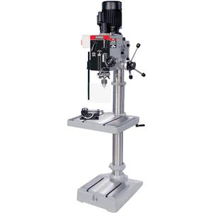Gearhead Drilling Machines - 6, 21-3/4" W x 19-1/2" L, #3 Morse, 42371, 1.5 HP, 11 A, 220 V, 1 phase, 60 Hz, 575
