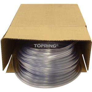 Tubing - Air/Water, PVC, 100', 0.5", 0.625", Clear, 30 PSI @ 20°C, '-4 °C to 65 °C, 73 Shore A