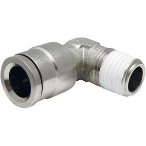 P.T.C. Swivel Elbows - Brass, 1/4", Push-to-connect, '-10°C to 80°C, 1/4 NPT, 1/4 NPT, Nickel Plated