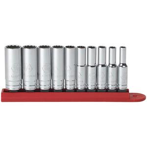12 Point SAE Socket Set - 1/4", Hand/Standard, Deep, 10, Full Lifetime, 1/4" Drive 12 Point Deep SAE Socket 3/16", 1/4" Drive 12 Point Deep SAE Socket 7/32", 1/4" Drive 12 Point Deep SAE Socket 1/4", 1/4" Drive 12 Point Deep SAE Socket 5/16"
