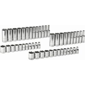 6 Point SAE/Metric Socket Set - 1/4", Hand/Standard, Deep/Standard, 47, Full Lifetime, 1/4" Drive 6 Point Standard SAE Socket 3/16", 1/4" Drive 6 Point Standard SAE Socket 7/32", 1/4" Drive 6 Point Standard SAE Socket 1/4"