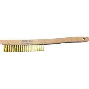Curved-Handle Scratch Brushes - 6", 14", 4 x 19, 1-1/8", Brass, 0.014", 1-1/8"