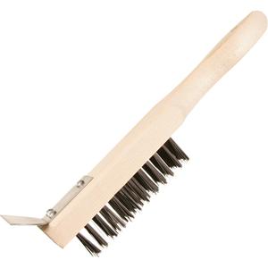 Scratch Brush With Scraper - 5-1/2", 11-3/8", 5 x 13, 1-1/8", Steel, 0.014", 1-1/2"