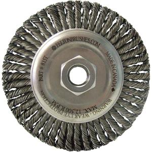 Wire Wheel Brushes - 4", 4-7/8", 3/16", 0.02", Steel, 5/8"-11, Stringer, 32, 20000