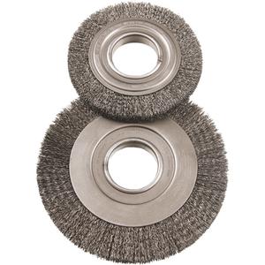 6" Major Wire Wheel Brushes - 6", 1", 0.014", Steel, 2", 6000