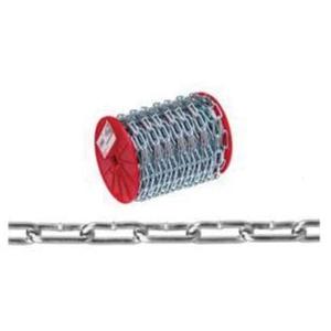 Straight Link Coil Chain - 205 lbs. (0.1025 tons), 100' (30.4 m), Not Graded, #4, Low Carbon Steel, Zinc Plated