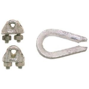 Wire Rope Clips with Thimble Set - 1/8", Galvanized