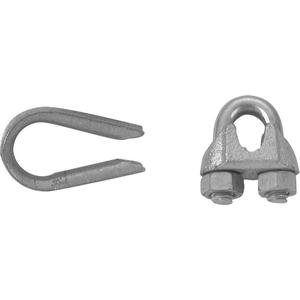 Wire Rope Clips with Thimble Set - 3/16", Galvanized