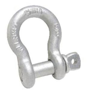 Anchor Shackle - 3/16", 666.67 lbs. (0.33 tons), Screw Pin, Hot Dip Galvanized, Drop-Forged Carbon Steel