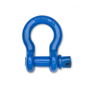 Farm Clevis Anchor Shackle - 1", 17000 lbs. (8.5 tons), Screw Pin, Coated, Blue