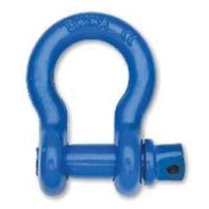 Farm Clevis Anchor Shackle - 1-1/8", 19000 lbs. (9.5 tons), Screw Pin, Coated, Blue