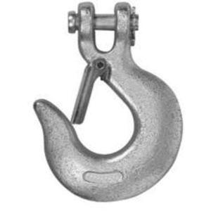 Clevis Slip Hook with Latch - Clevis Sling Hook w/Latch, 1/4", 2600 lbs. (1.3 tons), Forged Steel, Grade 43, Zinc Plated