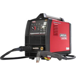Tomahawk® 30 AIR Plasma Cutter with 10' Hand Torch & Built-In Compressor - 230 V, 1 Ph, 60 Hz, (1) Tomahawk 30 AIR Plasma Cutter; (1) Internal Air Compressor (External Air Connection also Standard); (1) K5537-1 LC30 Hand Torch and 10 ft (3 m) Cable; (3) KP2842-1 Electrode; (3) KP2842-6 Nozzle 30A; (2) KP2842-4 Swirl Ring; (1) KP2842-3 Retaining Cap (Internal Air-2 Holes); (1) KP2842-5 Drag Spacer; (1) KP2842-7 Retaining Cap (Internal Air- 6 Holes); (1) Air Regulator and Pressure Gauge; (1) Internal Water Separator; (1) Work Clamp and Cable; (1) Shoulder Strap; (1) Input Power Cord