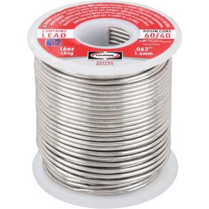60/40 Leaded Rosin Core Solder - 1/16", Rosin, Lead-Based, 60% Tin 40% Lead, Wire, 1 Year