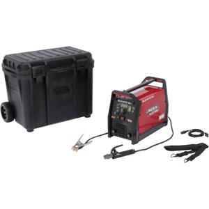 Elevate™ SLi Battery Powered Welder with Rolling Case Package - 120 V, 1 Ph, 60 Hz, Elevate™ SLi Battery Powered Welder; 200 Amp Industrial Electrode Holder with Cable 12.5 ft (3.8 m) & Twist Mate™ (Dinse 10-25) Connector (K5612-1); Work Lead 12.5 ft (3.8 m) with Ground Clamp & Twist Mate™ (Dinse 10-25) Connector (K5482-1); Adjustable Shoulder Strap (KP5656-1); 120V Input Cord 7.5 ft (2m) (KP5655-1); Elevate™ SLi Battery Powered Welder Rolling Machine Case (K5548-1)