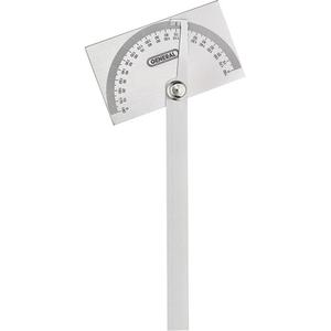 Angle Protractor - 180°, 6", Stainless Steel, 6 in., 3-3/8 x 2 in.
