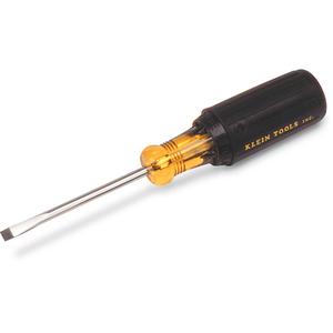 Slot Cabinet Tip Screwdriver - 3/16", 10", Round, Cushion Grip, 13-3/4"