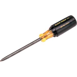 Square Recess Screwdriver - #0, 4", Round, Cushion Grip, 7-3/4"