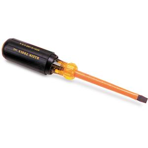 Insulated Heavy Duty, Slot Keystone Tip Screwdrivers - 1000 V, 8-5/16", Slot, 1/4", 4"