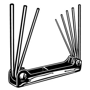Folding Hex Key Set - 8, 3", Hex