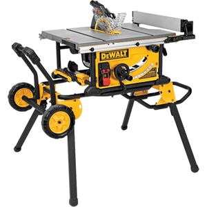 Jobsite Table Saw With Rolling Stand - 4800 RPM, 15 A, 5/8", 3-1/8", 2-1/4", 90 lbs.