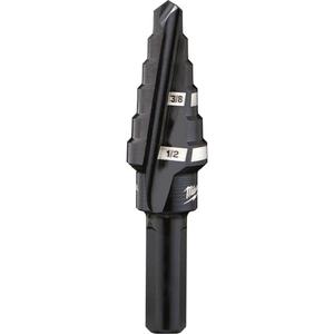 #6 Step Drill Bit - High Speed Steel, 1/2", 3/8", 1/16", Straight, 1/4"
