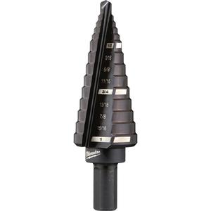 #8 Step Drill Bit - High Speed Steel, 1", 1/2", 1/16", Straight, 3/8"