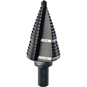 #9 Step Drill Bit - High Speed Steel, 1-1/8", 7/8", Straight, 3/8"