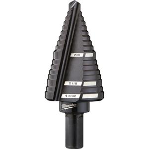 #11 Step Drill Bit - High Speed Steel, 1-7/32", 7/8", Straight, 3/8", Metal & Plastic, 13, Black Oxide
