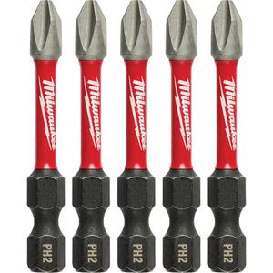 Shockwave™ Impact Power Bit - Phillips, 1/4", #2, 2", Package, 5