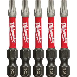 Shockwave™ Impact Power Bit - Torx, 1/4", T-25, 2", Package, 5