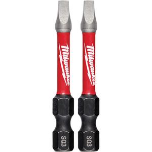 Shockwave™ Impact Power Bits - Square, 1/4", #3, 2", Package, 2