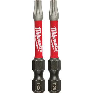 Shockwave™ Impact Power Bits - Torx, 1/4", T-25, 2", Package, 2