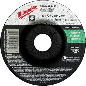 Grinding Wheel - 4-1/2", 1/4", 7/8", 13580, 27, Silicon Carbide