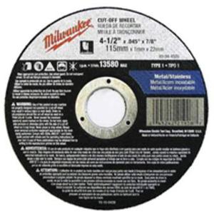 Depressed Centre Cut-Off Wheels - 5", 0.045", 7/8", 13580, 27, Aluminum Oxide, Package, 25, A60T, Metal/Stainless Grinding