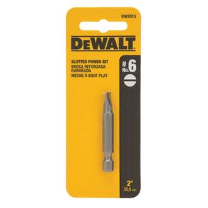 Screwdriver Bit - Slot, 1/4", #6, 2"