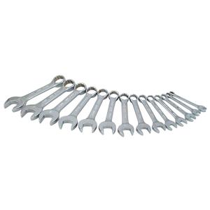 Stubby Wrench Set - 14, Metric, Combination, 12 Point, 9-5/16" L x 5-19/32" W x 1-21/32" H, Limited Lifetime
