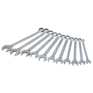 Wrench Set - 11, Metric, Combination, 6 Point, 9" L x 8-1/4" W x 1-1/2" H, Limited Lifetime